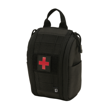 Poche IFAK MOLLE Premium BRANDIT noir patch rouge