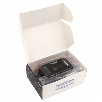 oxymètre de pouls oled ylea, packaging face avant, caractéristiques visibles
