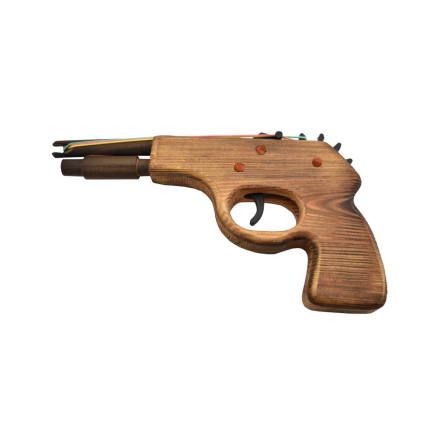 Pistolet à élastiques en bois