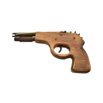 Pistolet à élastiques en bois