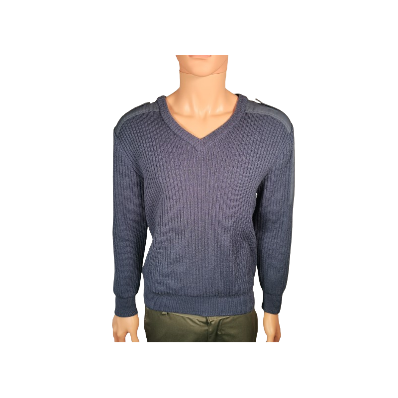 Pull militaire col V bleu armée de l'air Française