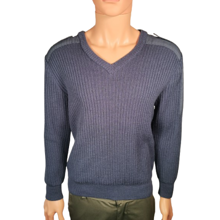 Pull militaire col V bleu armée de l'air Française