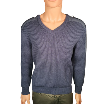 Pull militaire col V bleu armée de l'air Française