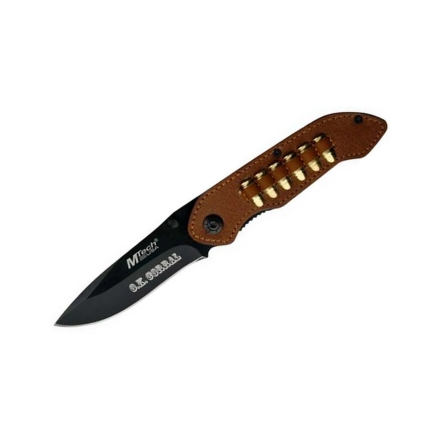 Couteau MTech Manche cuir Design cartouches MT469