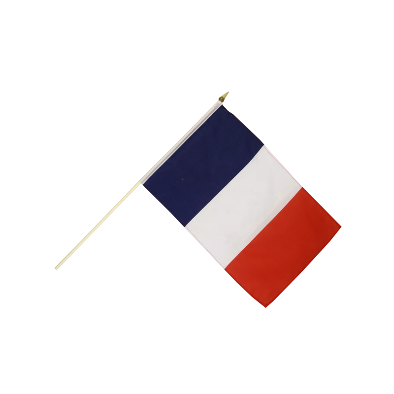 Drapeau France sur hampe - 30 x 45 cm - MaxFlags - Monsieur-des-Drapeaux