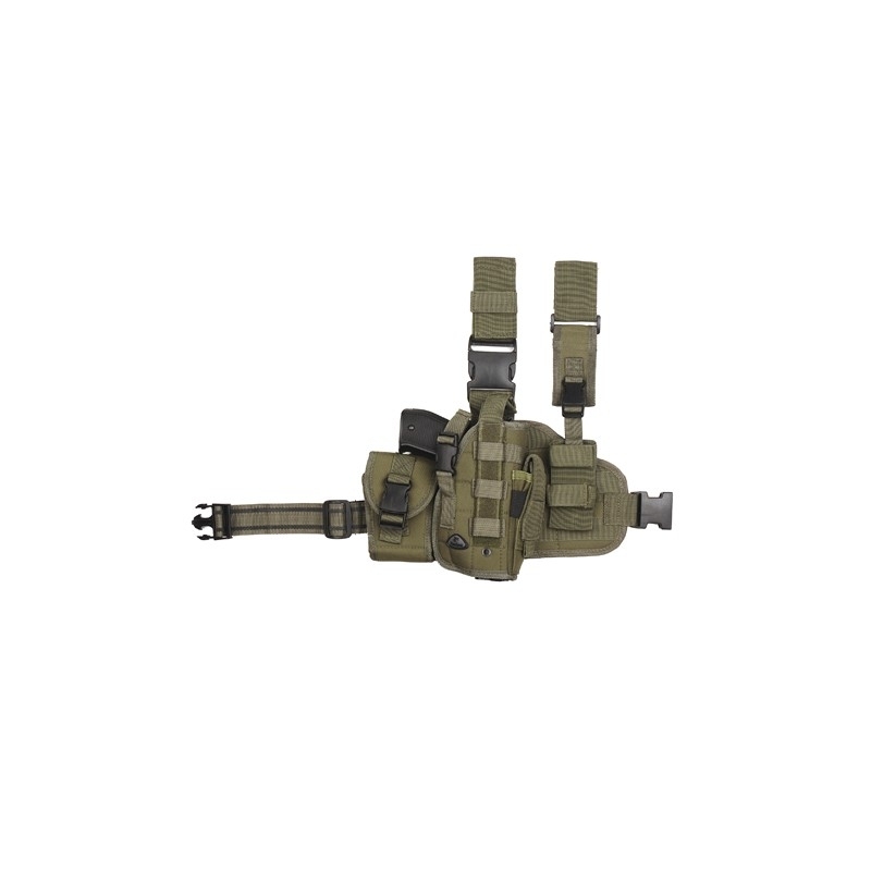 Holster de cuisse 1 sangle avec porte-chargeur vert