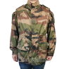 veste de combat t4s2 camouflage ce, vue de face, zone chaude ripstop, serrage taille et poches cargo à boutons 
Dan Military