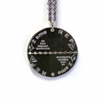 Plaque d'identité 2ème REP Légion Étrangère