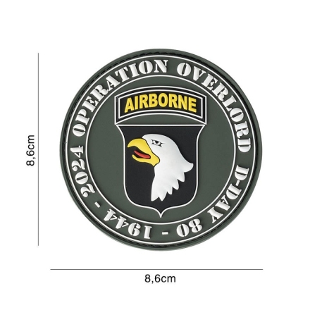 Écusson 80 ans OPERATION OVERLORD AIRBORNE 3D PVC Velcro