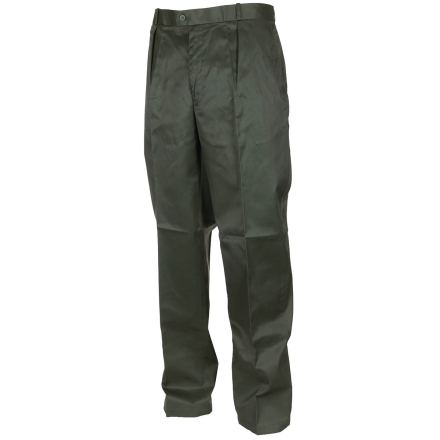 pantalon militaire d’uniforme armée française vert, vue de face 3/4, coupe droite et passants de ceinture