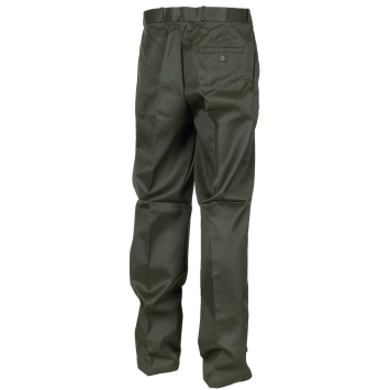pantalon militaire d’uniforme armée française vert, vue de face 3/4, coupe droite et passants de ceinture