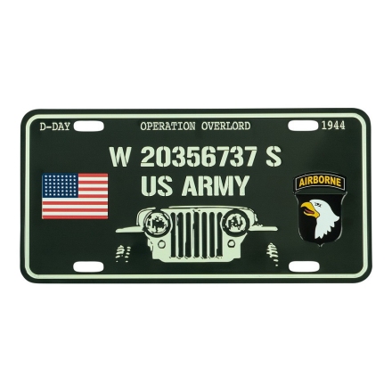 Plaque d'immatriculation D-DAY Jeep Willys