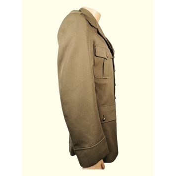 veste officier UGECO 1977 marron, vue de profil gauche, épaulettes d’officier et poche cargo