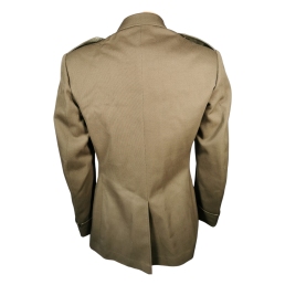 veste militaire officier UGECO 1977, vue arrière, fente d’aisance et épaulettes visibles