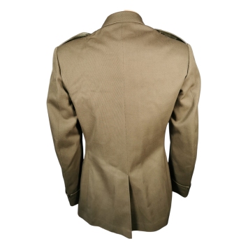 veste militaire officier UGECO 1977, vue arrière, fente d’aisance et épaulettes visibles