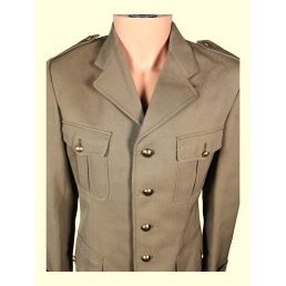 veste officier armée française UGECO 1977, détail col tailleur, poches poitrine et boutons métalliques
