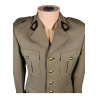 veste médecin militaire 1973 sable, profil gauche, poches cargo et poignets à revers