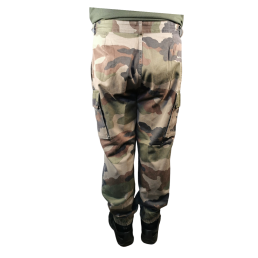 pantalon treillis f2 camouflage centre europe occasion, vue de dos, renfort assise et passants larges