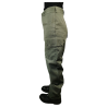pantalon treillis armée de l’air occasion vert, profil gauche, coupe droite ceinturée