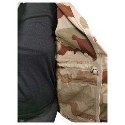 veste t4s2 désert, vue intérieure, poche zippée doublure camouflage