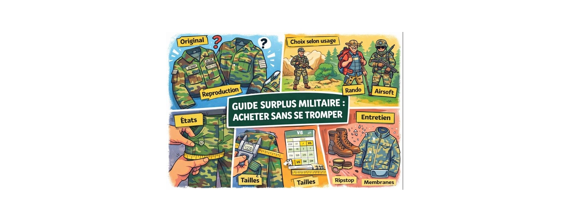 Surplus militaire : comment acheter sans se tromper (original, états, tailles)